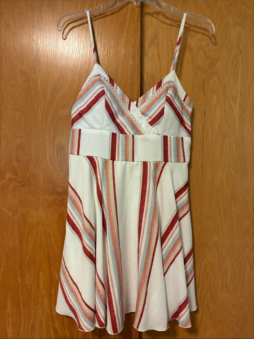 Striped White and Red Spaghetti Strap Sundress